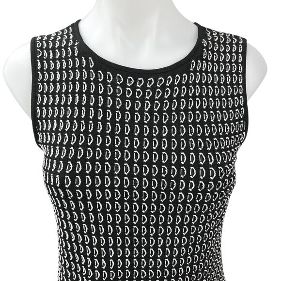 Ann Taylor Black Sleeveless Peplum Embroidered Knit Tank Top Blouse Size S - Picture 3 of 5